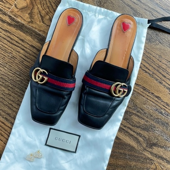 Gucci Shoes - Gucci Mule Slipper, Brass GG Logo